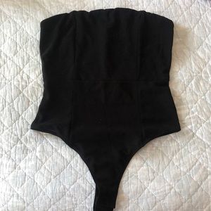 Black Strapless Bodysuit
